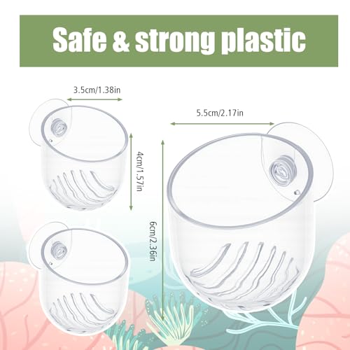 3 Pcs Aquarium Plant Holder for Java Fern Live Plant for Aquarium Suction Cup Clear Acrylic Fish Tank Aquascape for Moss Balls Marimo Betta Shrimp Decor Accessories Anubias Java Moss Cup
