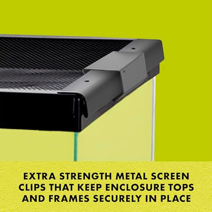 Zilla Heavy Duty Screen Clips, Secures Screen Covers to Terrarium, Fits Size 30G and Larger, 2 pack, Large | Secures Screen Covers to Terrarium, Fits Size 30G and Larger - size: Large