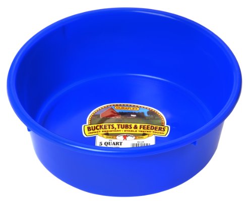 Little Giant® Plastic Utility Pan | Feed Pan | Durable & Versatile Livestock Feeding Bucket | Made in USA | 5 Quart | Blue - color: Blue, size: No Size