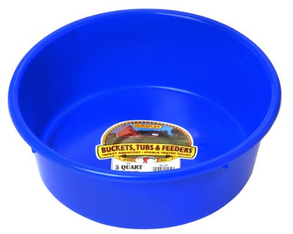Little Giant® Plastic Utility Pan | Feed Pan | Durable & Versatile Livestock Feeding Bucket | Made in USA | 5 Quart | Blue - color: Blue, size: No Size