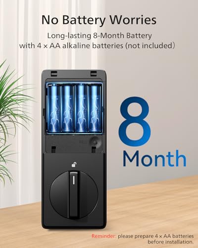 Philips Wi-Fi Smart Lock with Bridge, Fingerprint & App Control Auto Lock | 0.3s Unlock, 100 User PIN Codes, Fits Most Doors, Weatherproof, Backlit Touchscreen - color: Flat Black