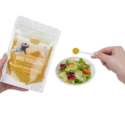 Accretion Bee Pollen for Bearded Dragons, 8oz (Granules), Natural Reptile Supplement for Lizards, Geckos, Turtles, Digestive and Immune Health Support, Easy to Feed - size: Granules