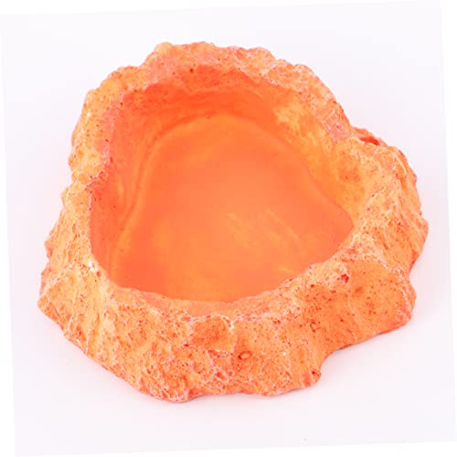 POPETPOP Reptile Feeder Bowl for Lizard Turtle Skid-Resistant Easy-Clean Odorless Food Water Storage Basin