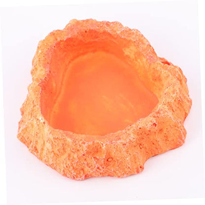 POPETPOP Reptile Feeder Bowl for Lizard Turtle Skid-Resistant Easy-Clean Odorless Food Water Storage Basin