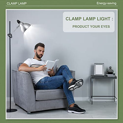 Macarrie 12 Pack Clamp Lamp Light with Aluminum Reflector, 6ft SPT-2 18awg Cord and Adjustable Stand Fixture E26 Socket, up to 150 Watt, No Bulb(5.5 Inch)