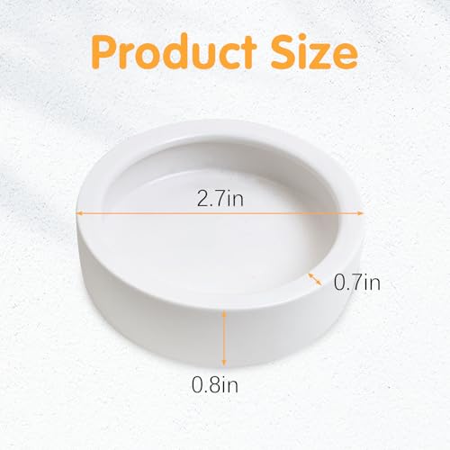 Tfwadmx 4 Pack Reptile Food Bowl, Mini Ceramic Water Feeder Bowl, Reptile Worm Feeding Dish for Lizard Turtle Bearded Dragon Anoles Crested Gecko Hermit Crab Leopard Gecko Chameleon Corn Snake - size: 4 Pcs 2.7 '' x 0.8 ''