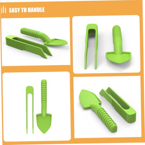 BESPORTBLE 5set Crawler Cleaning Tool Reptile Scooper and Tweezers Other Small Animals Litter Scoop Tweezers and Scooper Bearded Dragon Feeding Rat Snake Bird Scooper Poop Scoop Plastic Green