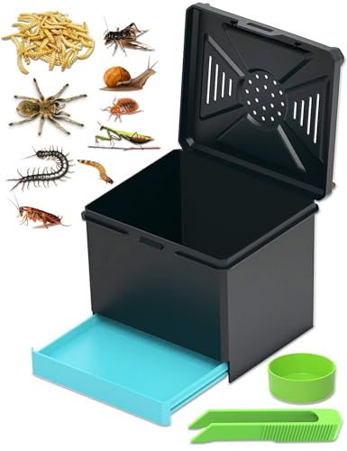Cricket Keeper - Multi Purpose Insect Habitat for Crickets | Dubia Cockroaches, breadworms, and Silkworms, with Ventilation and Breathability (No Assembly Needed) (black) - color: black