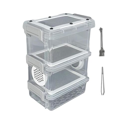 Mealworm Breeding Kit, 3 Layer Breed Live Feeder Worm Farm for Reptiles, High Capacity Mealworm Farm for Reptiles, Bearded Dragons, Leopard Geckos, Birds, Chickens, Lizards
