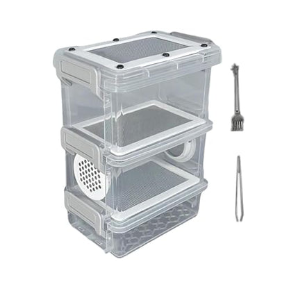 Mealworm Breeding Kit, 3 Layer Breed Live Feeder Worm Farm for Reptiles, High Capacity Mealworm Farm for Reptiles, Bearded Dragons, Leopard Geckos, Birds, Chickens, Lizards
