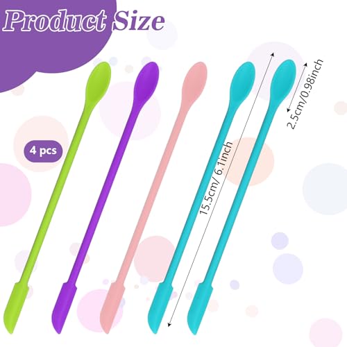 4 Pcs Reptile Spoon, Crested Gecko Food Mixing Spoon Crested Gecko Accessories Long Handle Feeding Tool fit Lizard Gargoyle Bearded Dragon