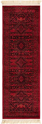 Unique Loom Tekke Collection Area Rug - Sheibani (2' x 6' 1" Runner, Red/ Black) - size: 2' x 6'1" (Runner)
