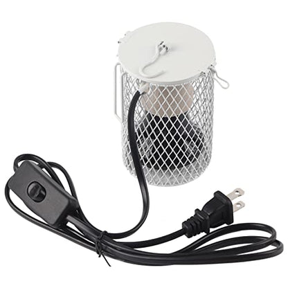 Tbest Reptile Lamp Holder,Ceramic Heat Emitter Reptile Lamp,Bird Heater for Cage,Safer Than Brooder Lamps 100W Infrared Ceramic Emitter Heat Light Bulb Lamp Pet Reptile Brooder(White) - color: White