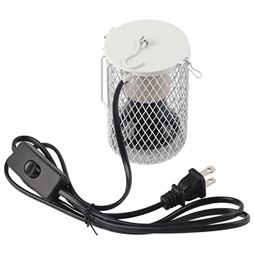 Tbest Reptile Lamp Holder,Ceramic Heat Emitter Reptile Lamp,Bird Heater for Cage,Safer Than Brooder Lamps 100W Infrared Ceramic Emitter Heat Light Bulb Lamp Pet Reptile Brooder(White) - color: White