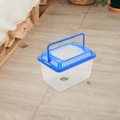 Mikikit 8pcs Portable Reptile Terrarium Boxes with Handle Large Plastic Tortoise Enclosure Spider Feeding Container for Home Travel Use