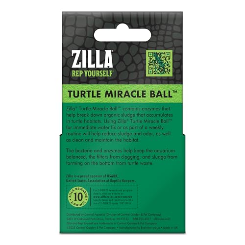 Zilla Pet Turtle Miracle Ball, Odor and Sludge Remover, for Cleaner and Healthier Turtle Habitats and Aquariums, Treats up to 50 Gallons