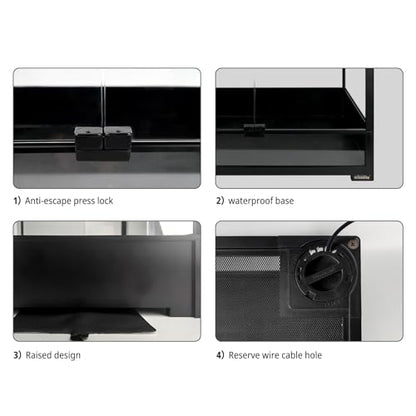 23 Gallon Reptile Terrarium Glass Tank 24"*18"*12.6" Knock-Down Cage Enclosure with Double Front Openning Door and Top Screen Ventilation for Bearded Dragon,Tortoise,Gecko,Lizards,Snake
