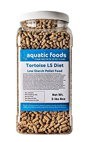 Tortoise Pellet Food, Low Starch High Fiber Diet for Sulcata, Leopard, Yellow-Footed, Desert, African Spurred for All Tortoise.…3-lb & 8oz Lg Jar - size: 3.5 Pound (Pack of 1)