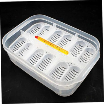 Reptile Incubation Box Reptile Incubator Egg Tray Hatching Box with 12 Grids for Turtle Gecko Lizards Mane