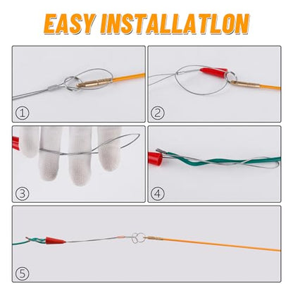 KOOTANS 11FT Fiberglass Running Electrical Wire Cable Glow Rods Wire Pulling Tools Fish Tape Cable Puller Through Wall Snake Fish Rods Kit with Different Attachments - color: 11FT