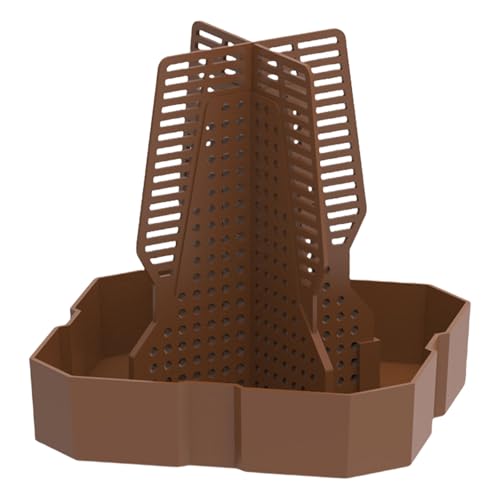 Escape Reptiles Feeding Bowl for Lizards Bearded Dragons Geckoses Frogs Window Easy to Clean - color: Reddish Brown, size: Large