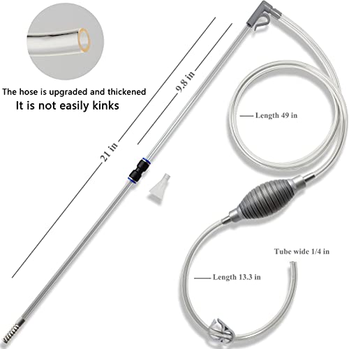 AREPK Aquarium Siphon Vacuum and Water Changer Kit for Small Fish Tanks | L-Shaped Tube Reaches Hard-to-Clean Corners; Ideal for Water Changing and Gravel Cleaning in Betta, Shrimp and Nano Tanks