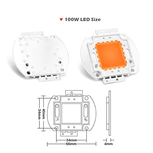 CHANZON High Power Led Chip 100W Full Spectrum Plant Grow Light | (380nm-840nm / 3000mA /DC 30V - 34V / 100 Watt) SMD COB Emitter Diode Components Bead for DIY Hydroponic Flowers Growing Lamp - color: M) Full Spectrum (380-840nm)