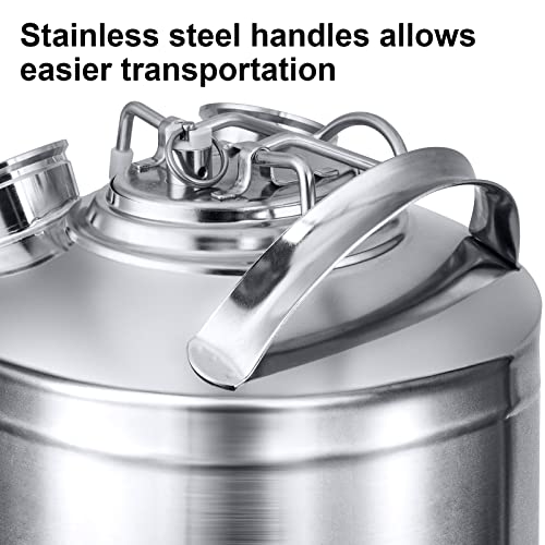 2.5 Gallon Stainless Steel Cleaning Keg, Dual Head-Sankey D Ports | Heavy-Duty Stainless Steel, Portable Design with Dual Handles, Features Relief Valve, Easy to Use for Cleaning(10L)