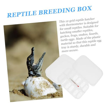 YARNOW 12-Compartment Reptile Egg Incubator for Gecko and Lizard Breeding Durable Incubation Tray Temperature Control