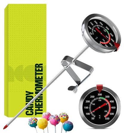 Craft911 Candy Thermometer with Pot Clip - Deep Fry Oil Thermometer for Frying and Candle Making (Black) - color: Black