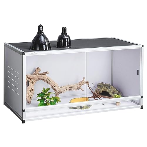 Reptile Terrarium 120 Gallon Large, PVC Enclosure Breeding Tank for Bearded Dragon Gecko Lizard Snake, Wide Breeding Lounge Vivarium Area with Ventilation, Suit for Juvenile to Adult Reptiles - size: 48x24x24'' - 120 Gallon - 1pc