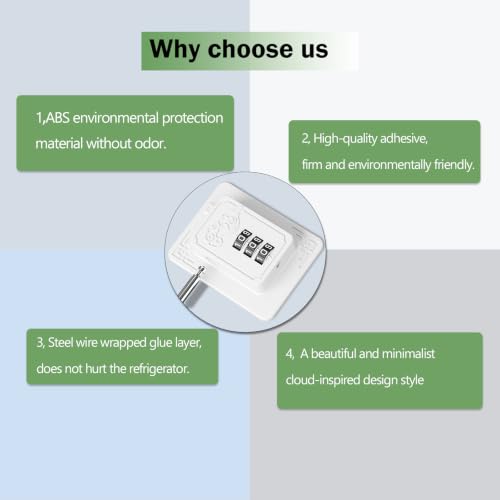 2 Pack Refrigerator Lock with 3 Digit Code, White | Easy Install Freezer Lock, Combination Lock, Child Proof Cabinet Locks, For Refrigerators, Drawers, Closets, Windows - color: White-2Pack