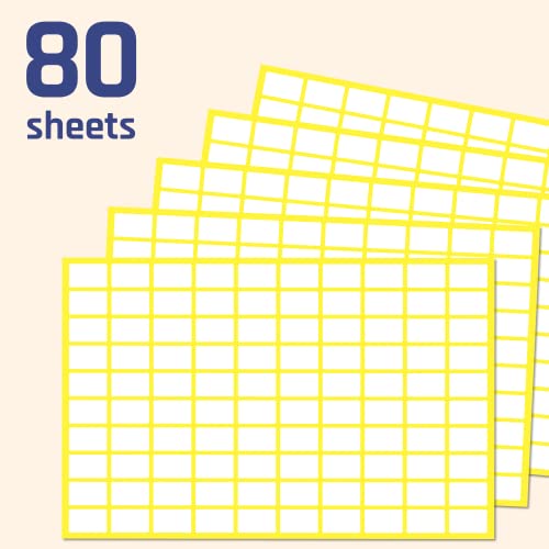 0.5" x 0.3", 8000 Pack - Small Price Stickers, White Pricing Labels | Small Labels to Write On - size: 8000 Pack