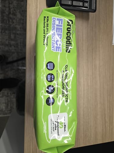 Crocodile Cloth Fierce Disinfecting Cleaning Wipes, 80 Count | Multi-Surface Disinfectant For Kitchens, Bathrooms, Offices & Schools - size: 80 Count (Pack of 1)