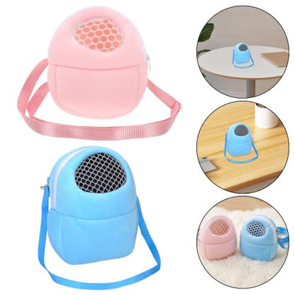 2pcs Small Animal Carrier Bag for Hamster and Chinchilla, Breathable Velvet Travel Backpack Featuring Reliable Closure and Versatile Storage Pockets, for Outings and Daily Use