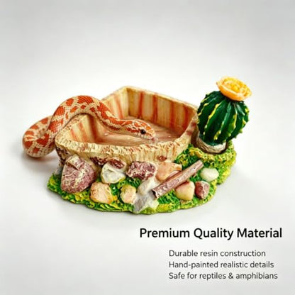 Reptile Food Water Dish, Aquarium Reptile Feeding Dish Bowl for Tortoises Turtles Lizards, Perfect for Gecko, Bearded Dragon, Snake, Frog, Ball Python