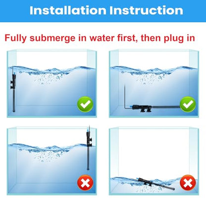 AQUANEAT Aquarium Heater, 25W Fish Tank Heater, Adjustable Submersible Water Thermostat with Digital Thermometer - size: 25W