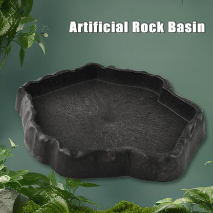 Flylin Reptile Water Dish, Reptile Feeding Dish Corner Bowl (Small) | Terrarium species hydration container, Light tone shade ware, Stable basin non slip base, Captive habitat supply - size: Small