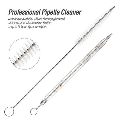 2Pcs Glass Graduated Dropper Pipette for Liquid Essential Oil, 10ml Lab Dropper Pipettes Transfer with Rubber Cap and 1Pc Cleaning Brush - size: 2 pcs