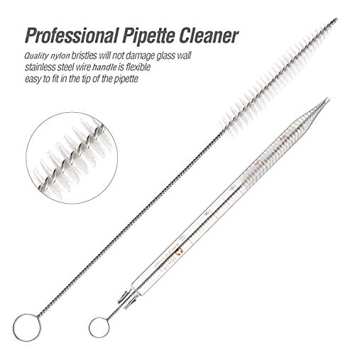 4Pcs Glass Graduated Dropper Pipette for Liquid Essential Oil, 10ml Lab Dropper Pipettes Transfer with Rubber Cap and 2Pcs Cleaning Brush - size: 4 pcs
