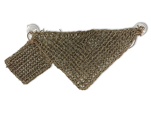 Penn-Plax Reptology Lizard Lounger Corner Triangle with Ladder– 100% Natural Seagrass Fiber – Great for Bearded Dragons, Anoles, Geckos, and Other Reptiles – Large - size: Large