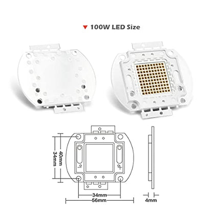CHANZON High Power Led Chip 100W Infrared IR 940nm | (3000mA / DC 12V - 14V / 100 Watt) SMD COB Light Emitter Diode Components Night Vision Bulb Lamp Beads for DIY Lighting - color: O) Infrared Ir (940nm)