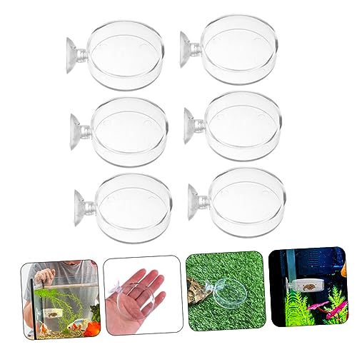 6pcs Cup Feeding Dish for Reptiles and Fish Food Trays for Aquatic Supplies Easy to Install and Clean for Freshwater Environments