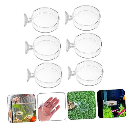 6pcs Cup Feeding Dish for Reptiles and Fish Food Trays for Aquatic Supplies Easy to Install and Clean for Freshwater Environments