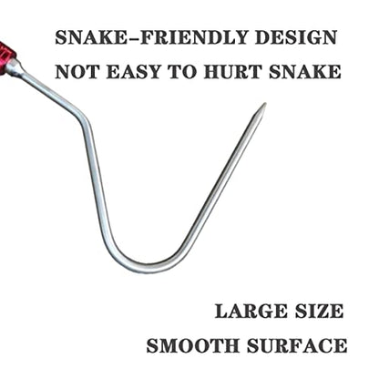 55‘’-87‘’Telescopic Snake Tong Reptile Grabber,Aircraft-Grade Aluminum Alloy Rattle Snake Catcher Wide Jaw Handling Tool with Lock，Also Get a 48‘’ Carbon Rod Snake Hook