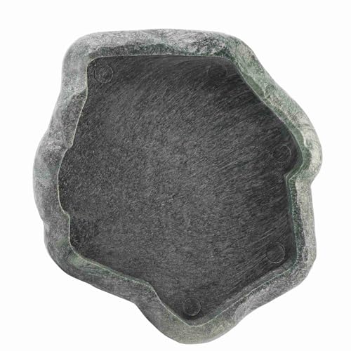 Reptile Water Dish Food Bowl 2 Pack ABS Resin Imitation Rock Feeder with Smooth Easy Clean Surface for Lizard Gecko Bearded Dragon Tortoise Spider (S) - size: S
