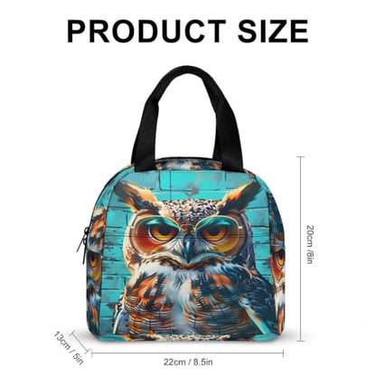 Funny Owl with Sunglasses Lunch Bag for Women Men | Insulated Lunch Box Leakproof Food Meal Containers Reusable Foldable 6L Capacity Lunch Tote Bags for Work Picnic Travel - color: Style 6