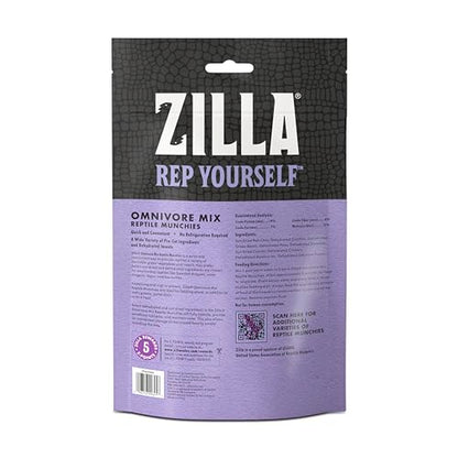 Zilla Reptile Munchies, Omnivore Mix, Dehydrated and Sun Dried Vegetables and Insects, 4 Ounces | Dehydrated and Sun Dried Vegetables and Insects