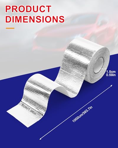 Aluminum Foil Tape, Heat Resistant Tape,Silver Self-Adhesive Heat Shield Reflective Tape for Ductwork, Dryer Vent, HVAC, Hose & Auto Use(0.2MM Thickness,50MM Width,32Ft/Roll), 2 Pack - color: Silver Aluminum Foil Tapes *2