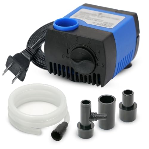 80 GPH Submersible Water Pump - Adjustable Quite Aquariums, Fountains, Hydroponics, and Pond Pump, 2.25 ft Lift, 4.5W - 2 Pack - color: Blue; 2 Pack, size: 80 GPH